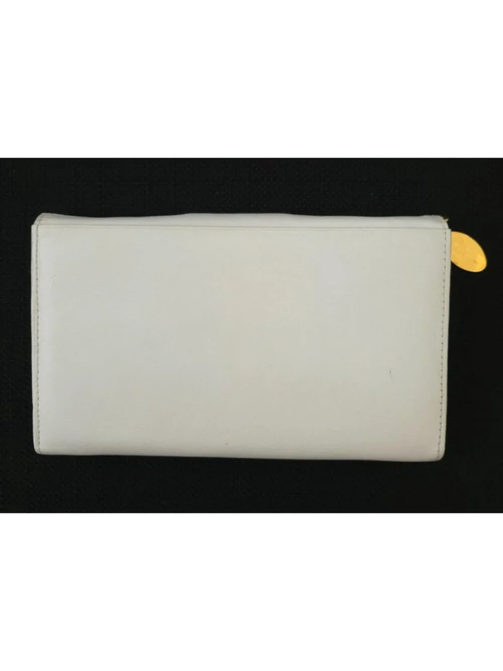 Vintage Chanel White Caviar Leather Bifold Clutch Wallet CC Logo - Picture 2 of 11